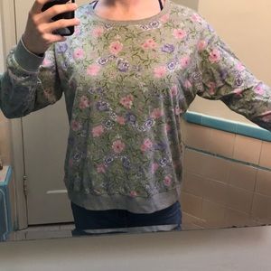 Gray floral sweatshirt